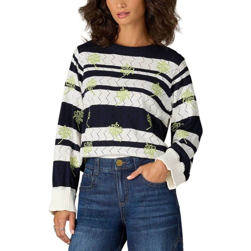 Wit & Wisdom Womens  Double Layer Round Neck Sweater